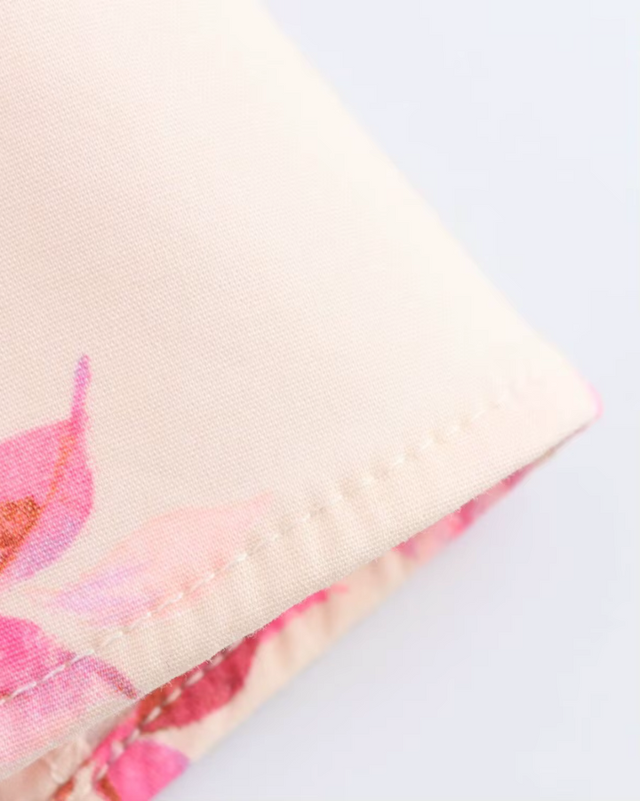 Chique Bloemenprint Mini Jurk met Ronde Kraag voor Dames