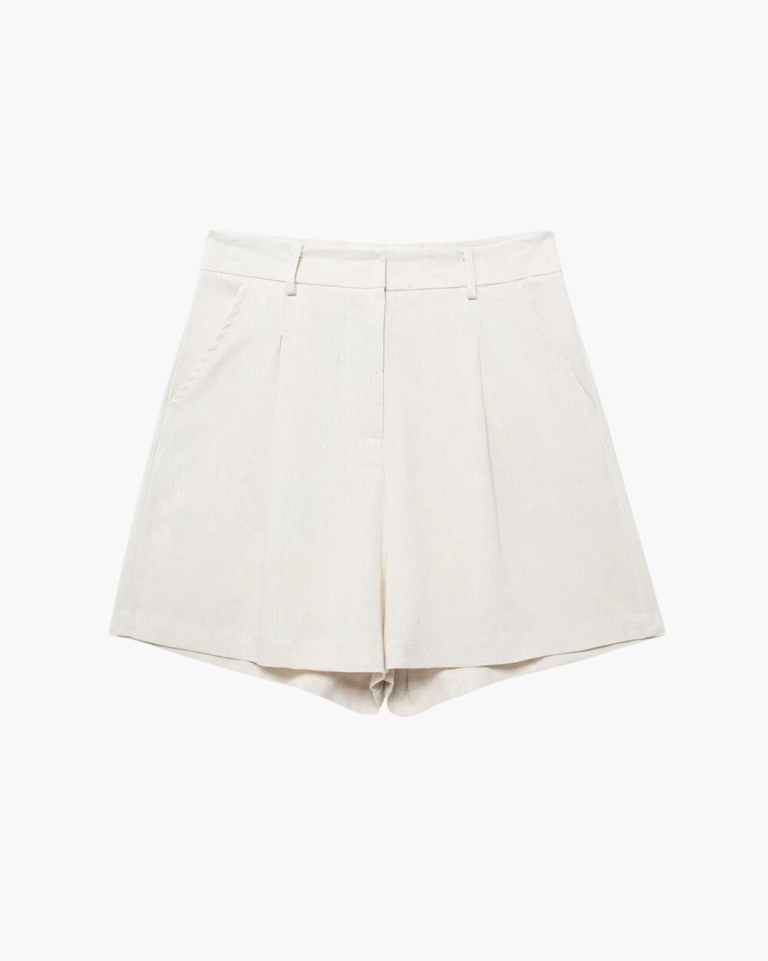 Chique Stijlvolle Witte Gilet en Hoge Taille Bermuda Broek Set voor Dames