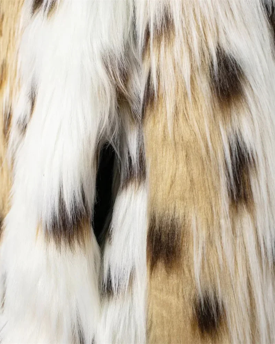 Korte Warme Diervriendelijke Bont Jas Met Panterprint voor Dames