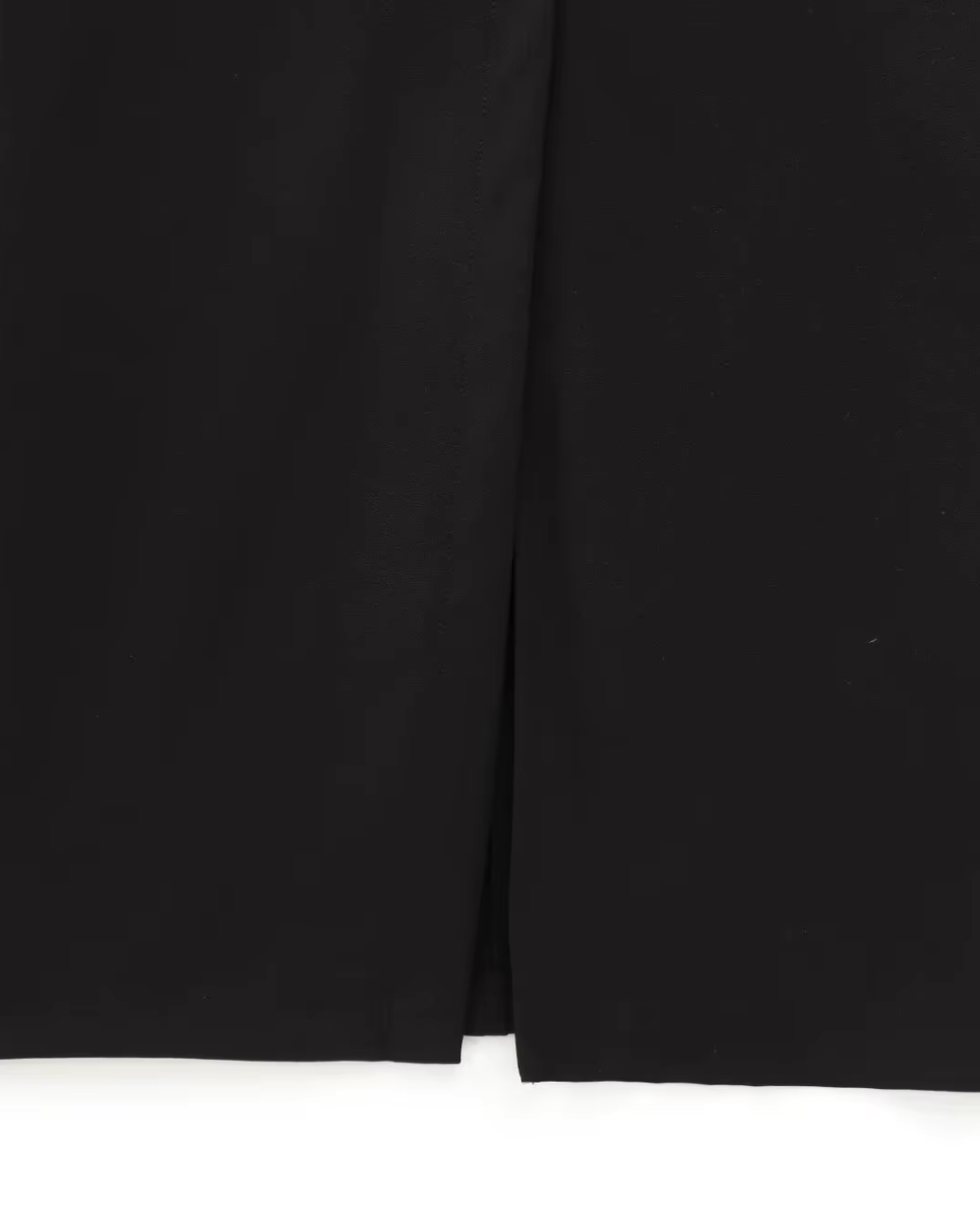 Zwarte Slanke Midi Jurk met Riem en Split voor Dames