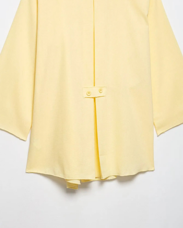 Linnen 2-Delige Set - Kimono Stijl Lace-Up Top & Wijde Broek voor Dames