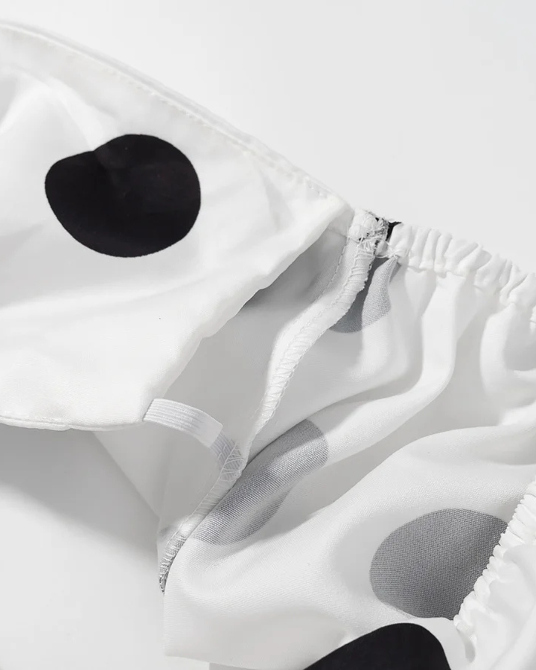 Tweedelige Set met Strapless Polkadot Top en Broek voor Dames