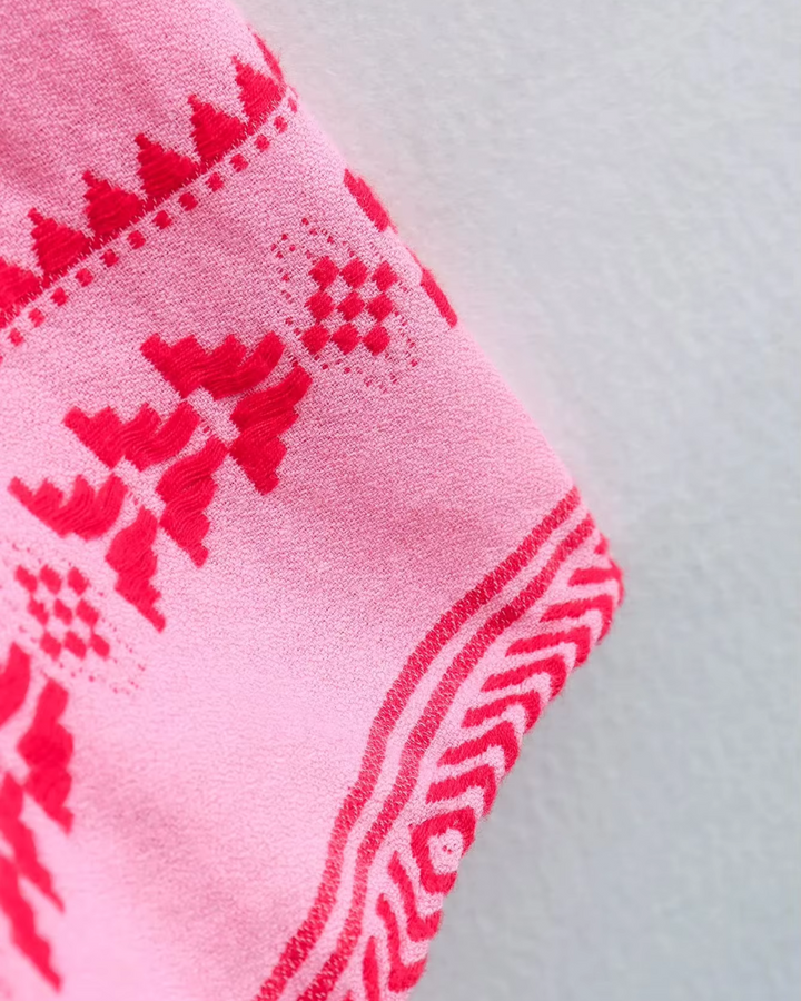 Vintage Roze Boho Lange Maxi Jurk voor Dames