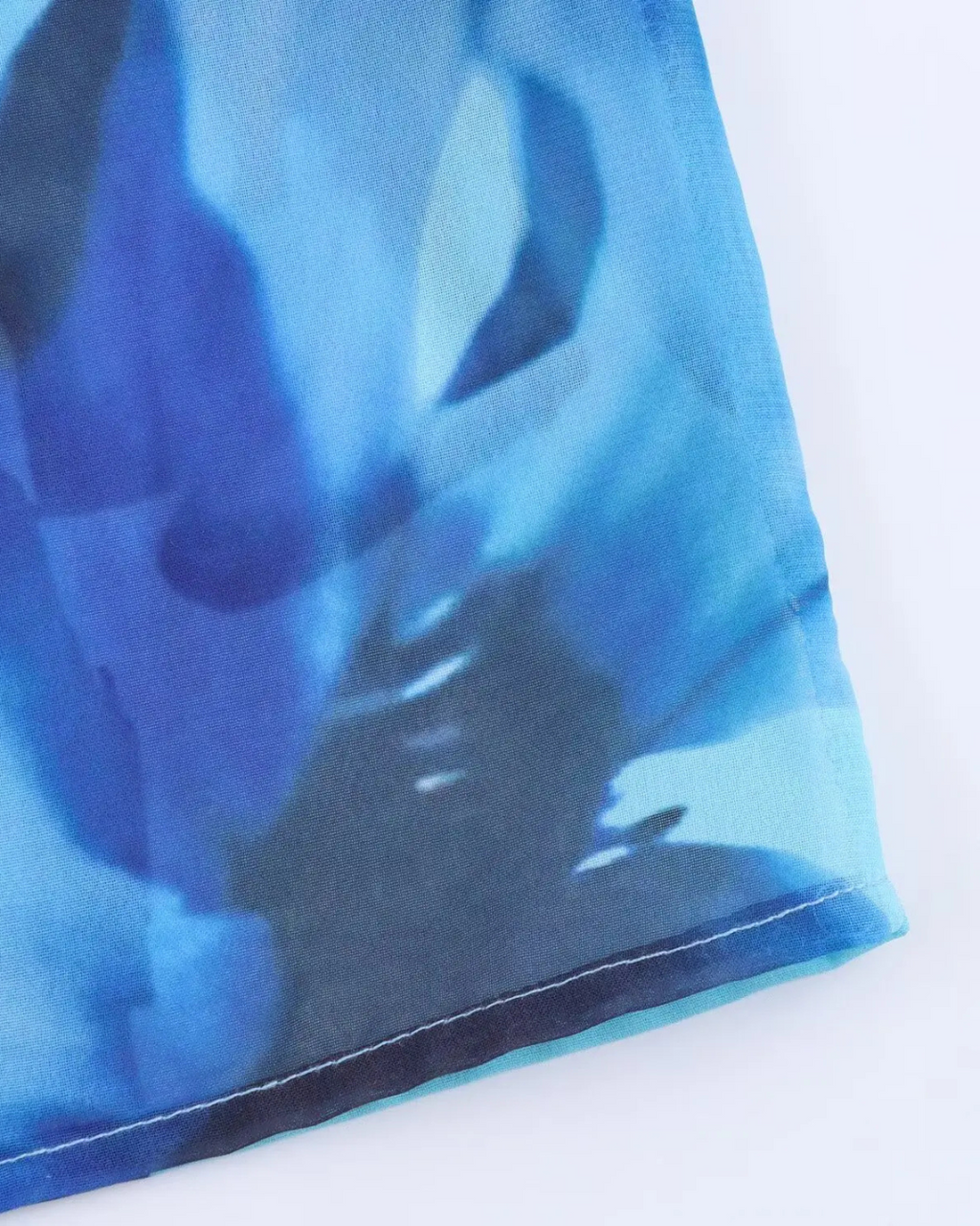 Blauwe Halterjurk met Bloemenprint en A-lijn Pasvorm voor Dames