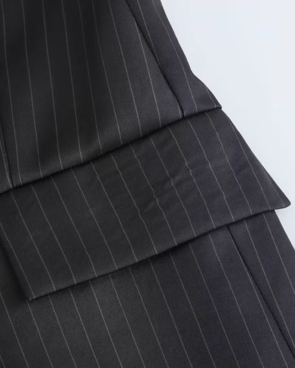 Gestreepte Zwarte Tweedelige Blazer en Broek Set voor Dames