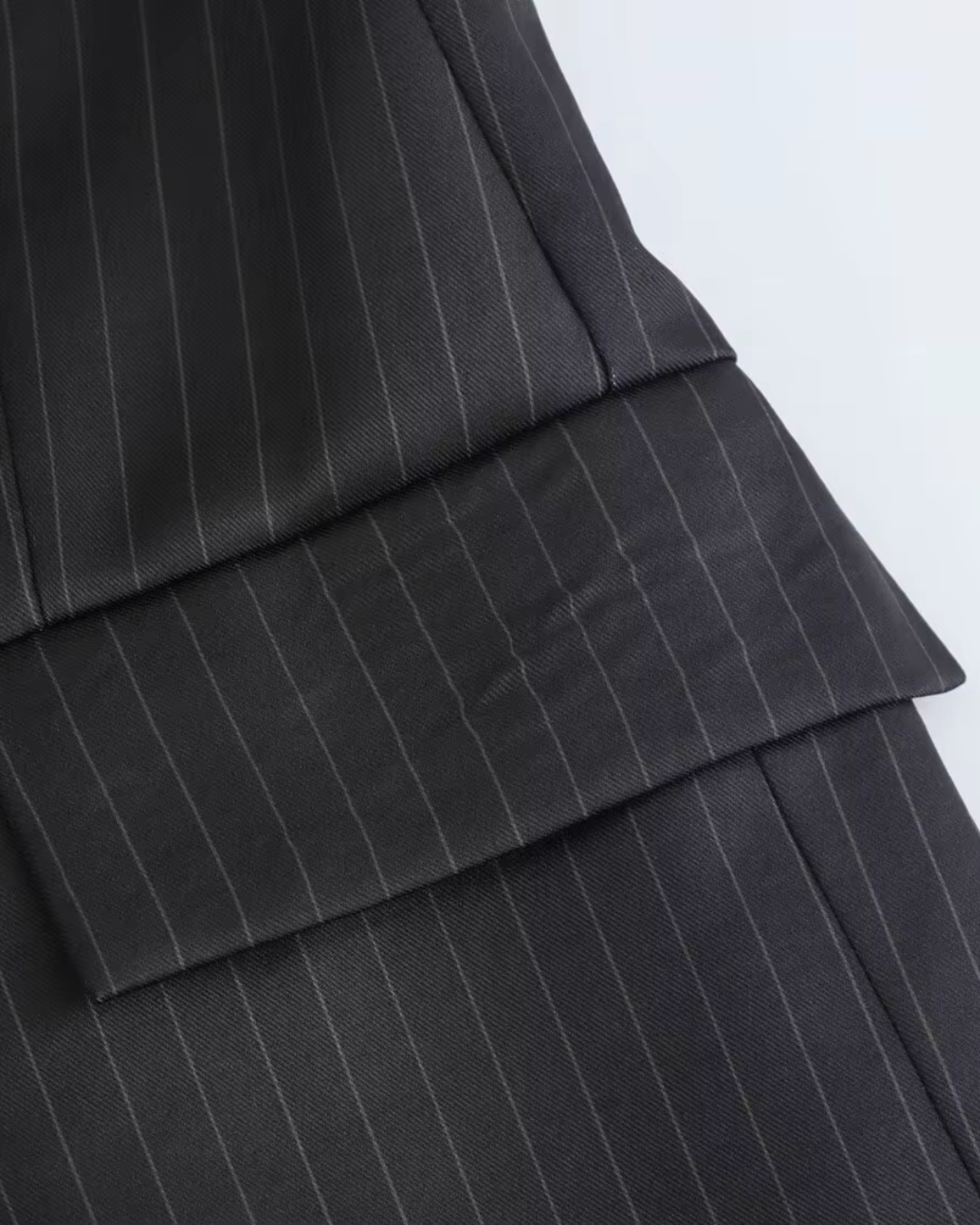 Gestreepte Zwarte Tweedelige Blazer en Broek Set voor Dames