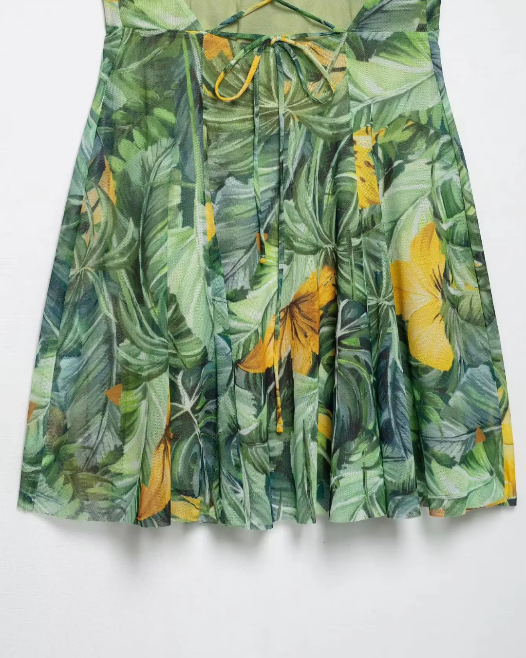 Mouwloze Mini-jurk met Print en Open Rug voor Dames