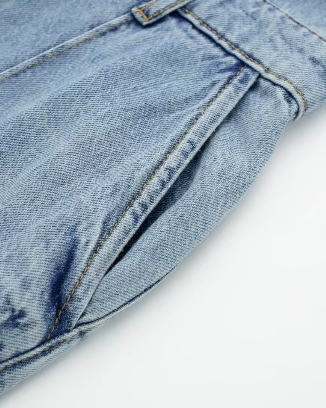 Vintage Blauwe Denim Jumpsuit met Ritssluiting voor Dames