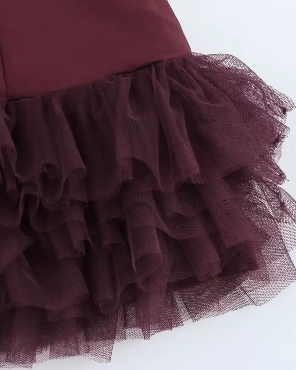 Korte Mouwloze Jurk met Tule Splicing en Ronde Hals voor Dames