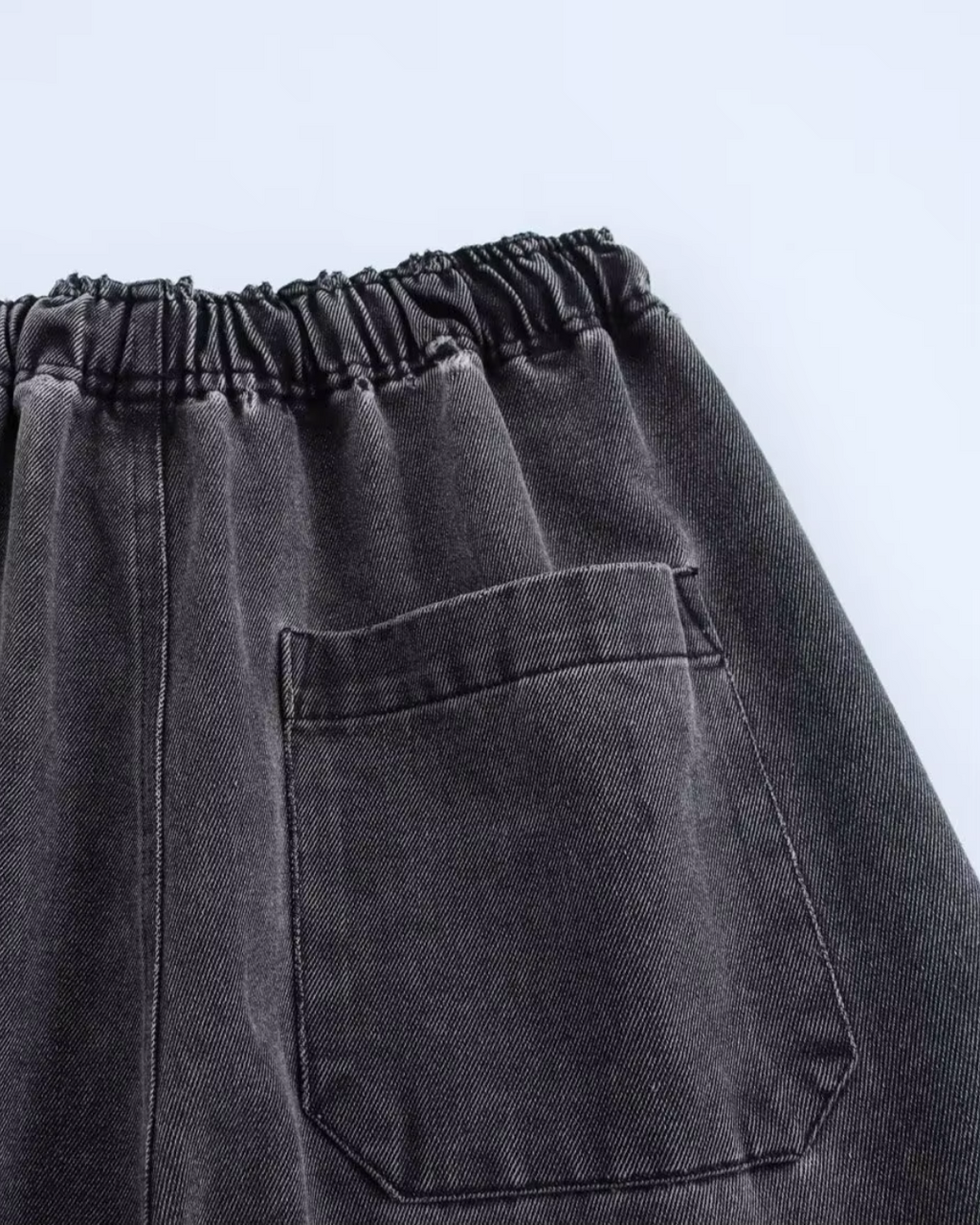 Oversized Zwarte Denim Tweedelige Set voor Dames