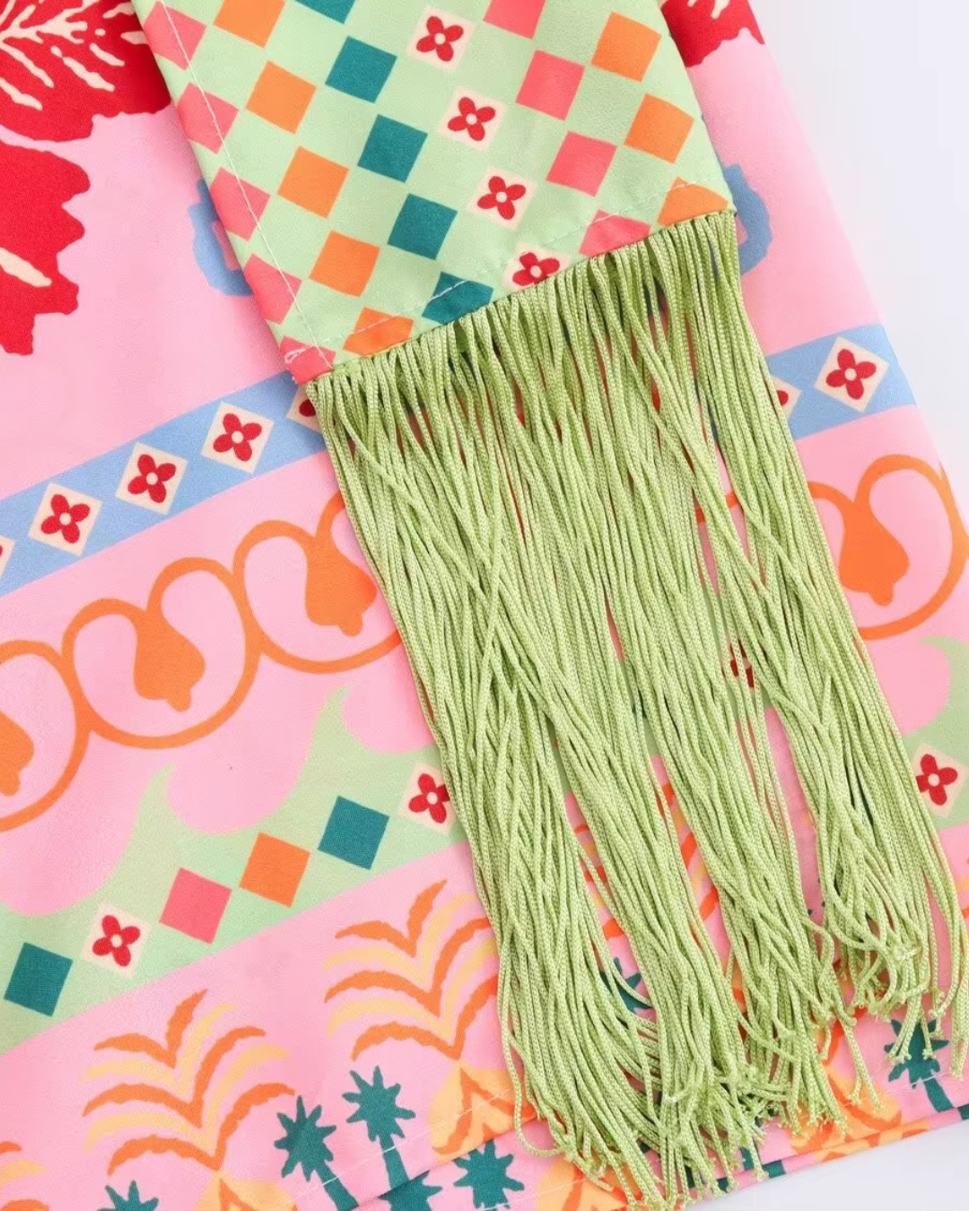 Elegante Zomerjurk met Hellende Schouder en Kwastjes voor Dames