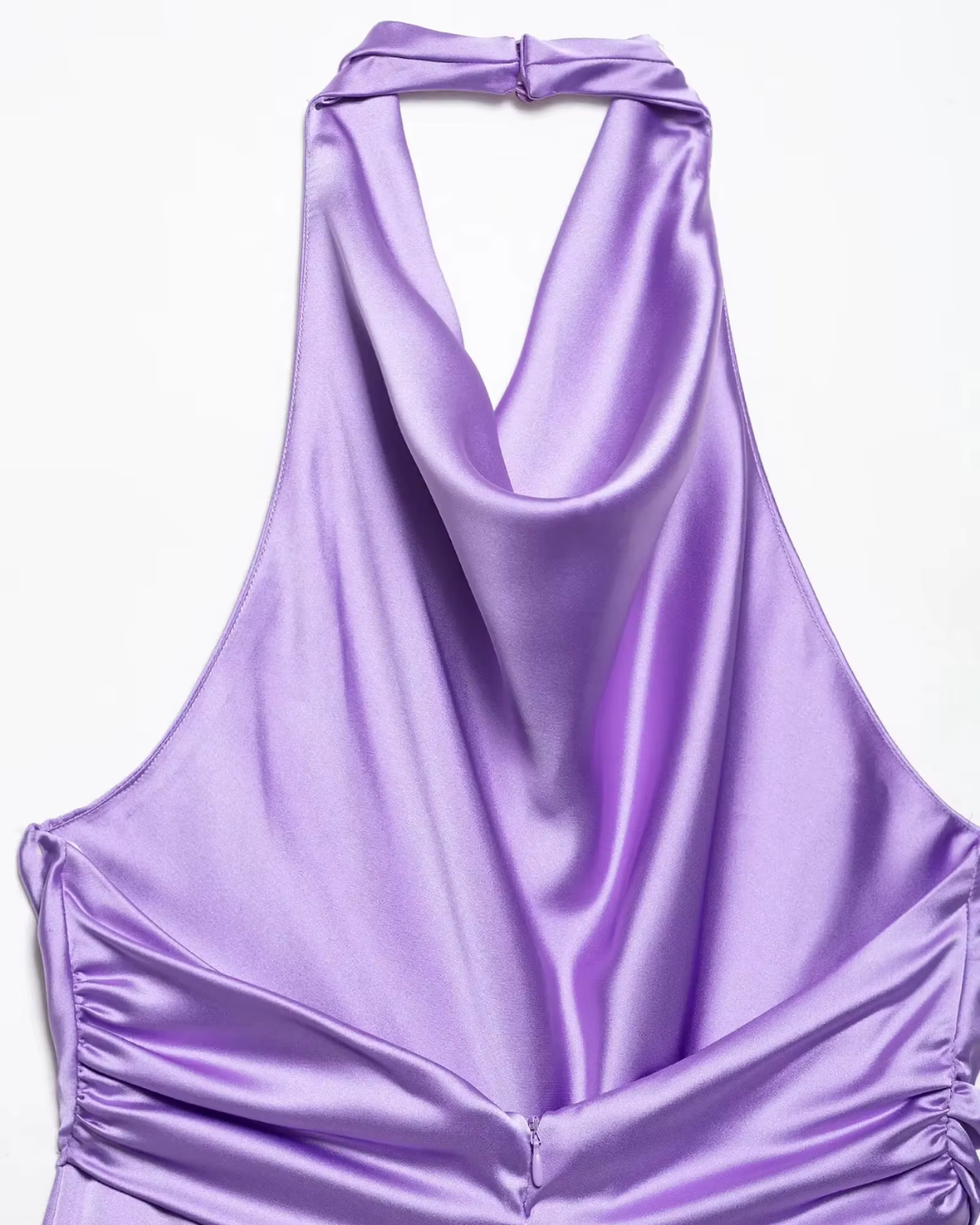 Elegante Paarse Satijnen Halter Jumpsuit voor Dames