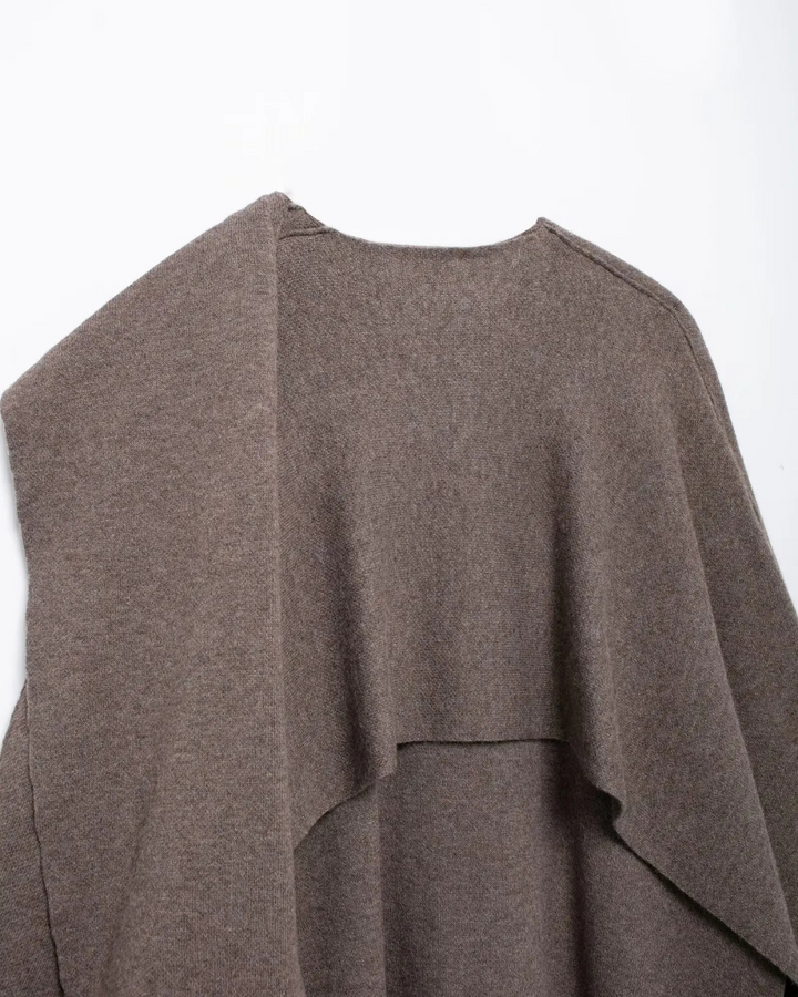 Gebreide Winterjas met Asymmetrische Sjaalkraag voor Dames
