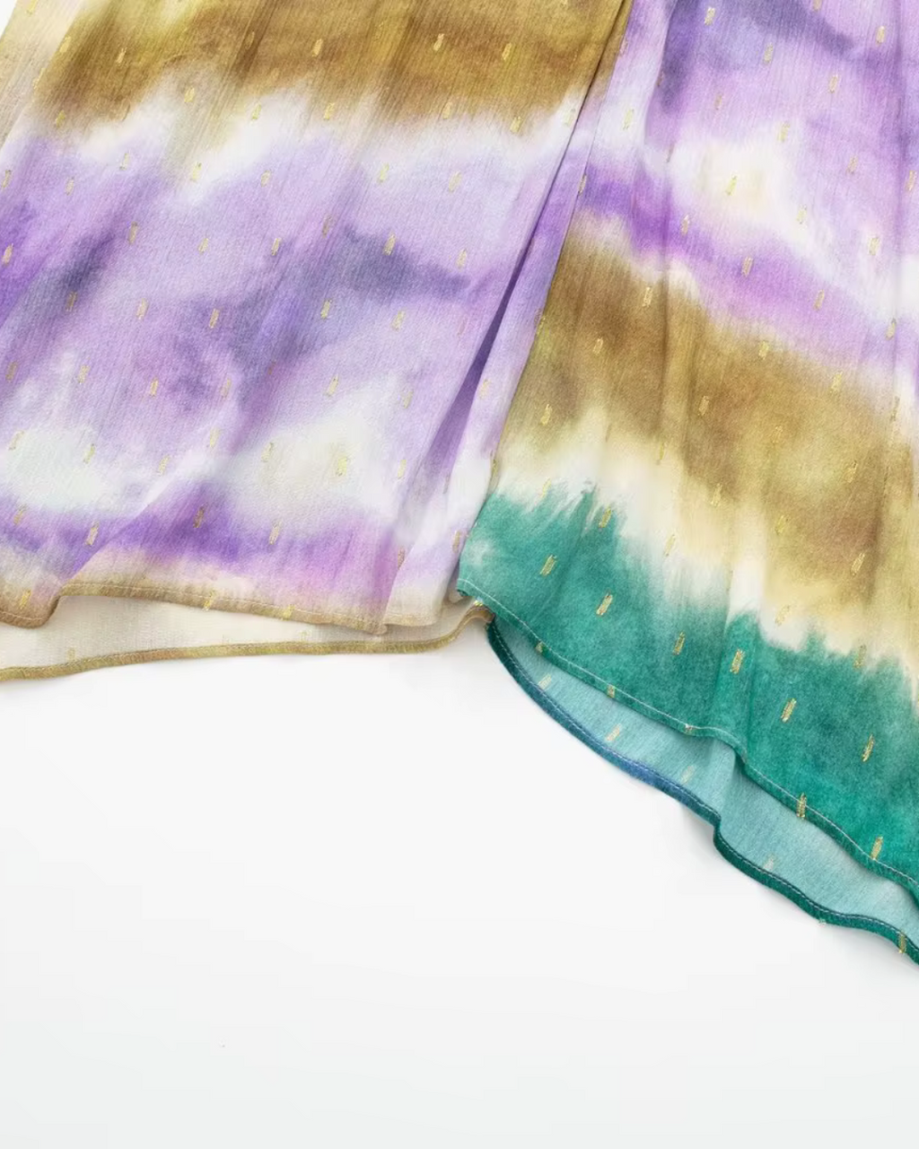 Chiffon Midi Jurk met V-Hals en Batwing Mouwen voor Dames