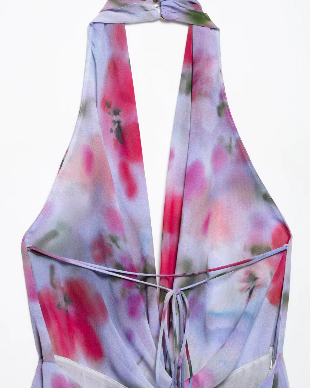 Retro Halter Hals Backless Midi Jurk met Print voor Dames