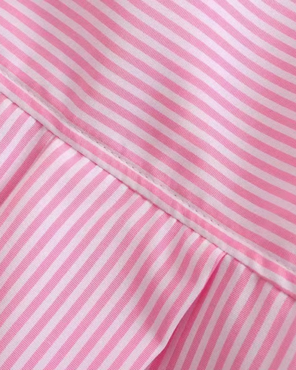 Roze Gestreepte Oversized Blouse met Zak voor Dames