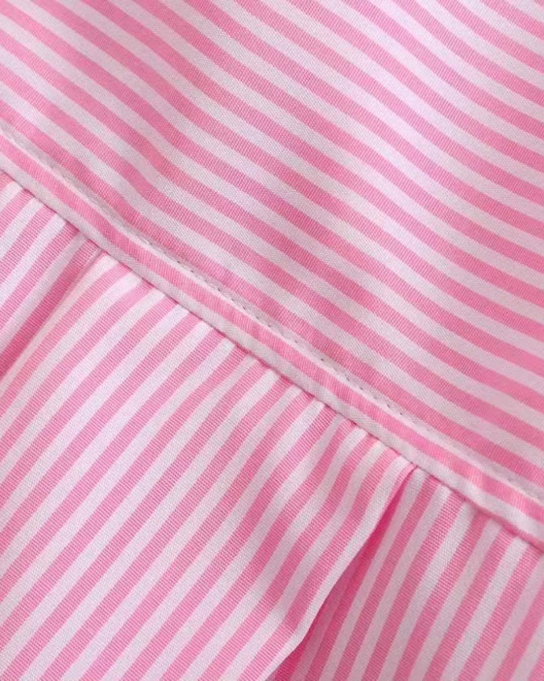 Roze Gestreepte Oversized Blouse met Zak voor Dames