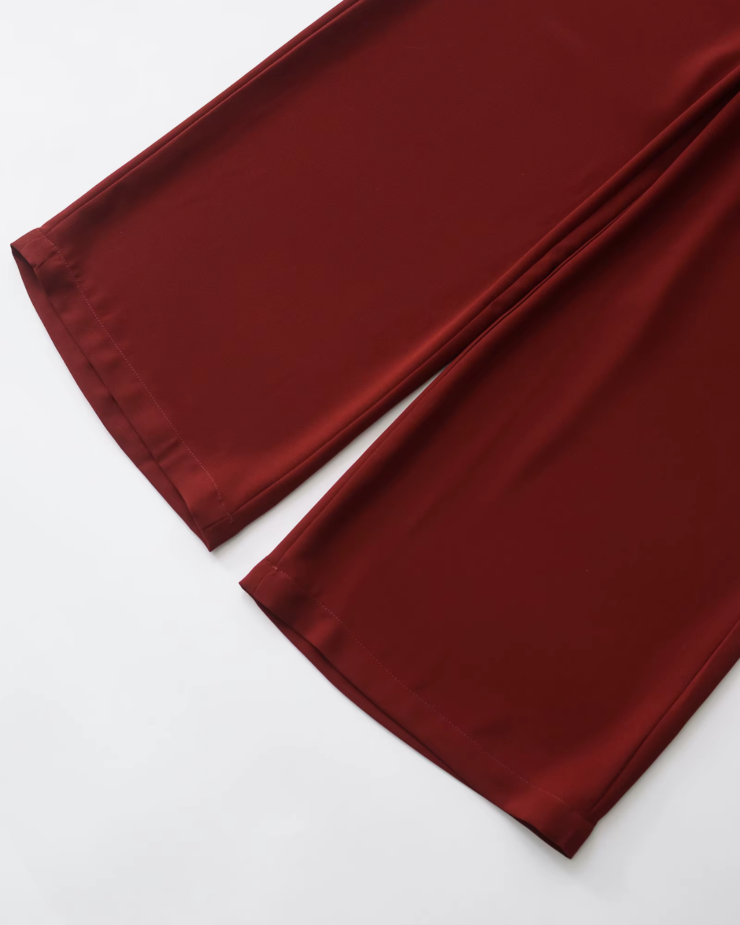 Rode Hoge Taille Wijde Pijpen Broek voor Dames