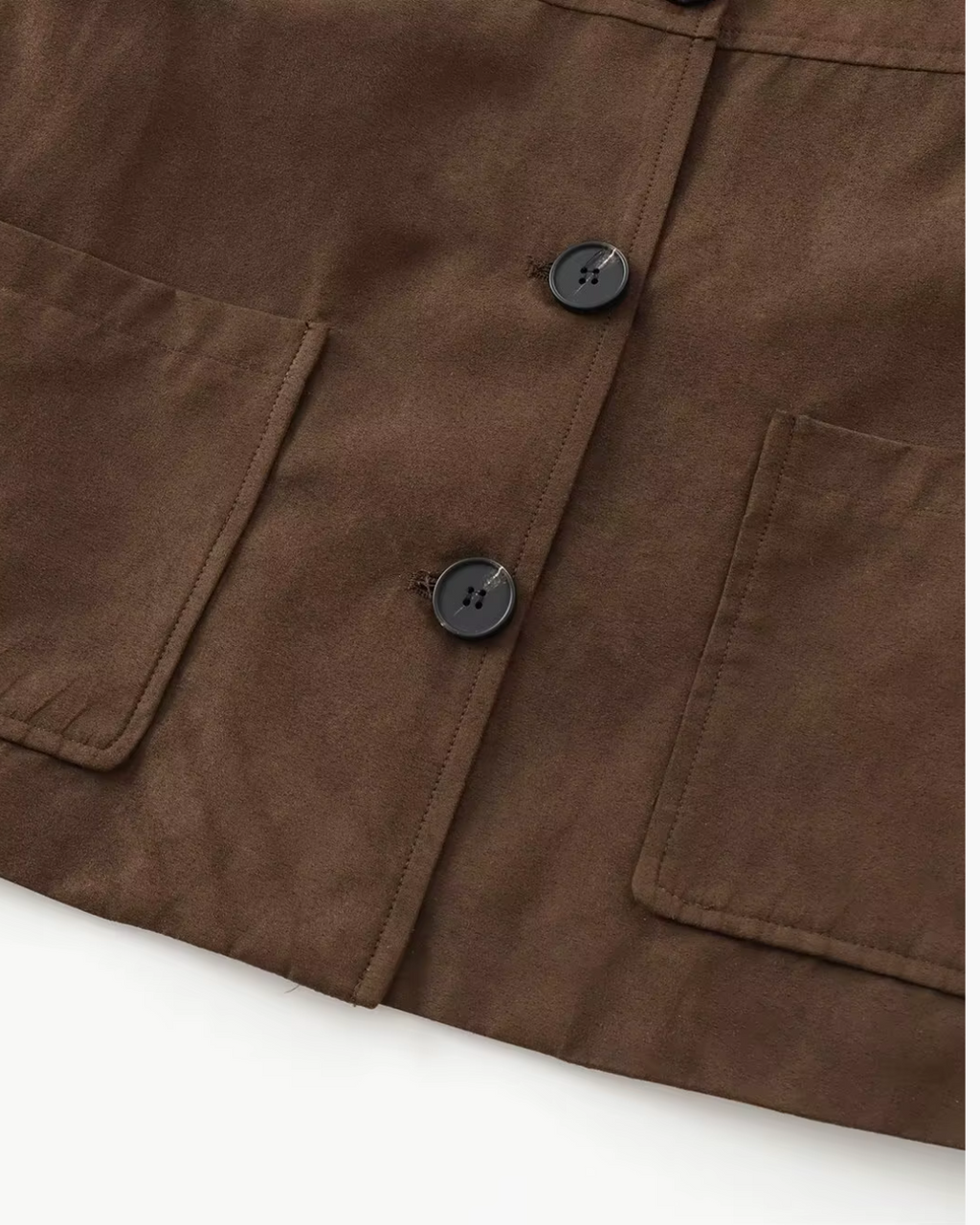 All-Match Old Money Style Bruin Suède Korte Jas voor Dames