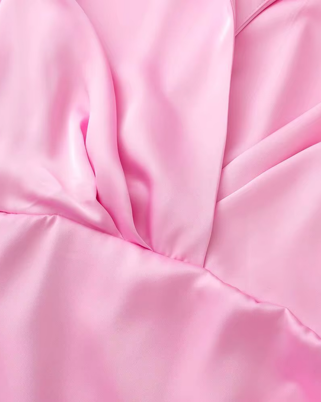 Satijnen Mini Jurk met Revers en Lange Mouwen voor Dames