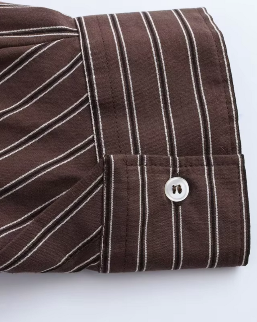 Bruin Gestreept Overhemd met Vleermuismouwen voor Dames