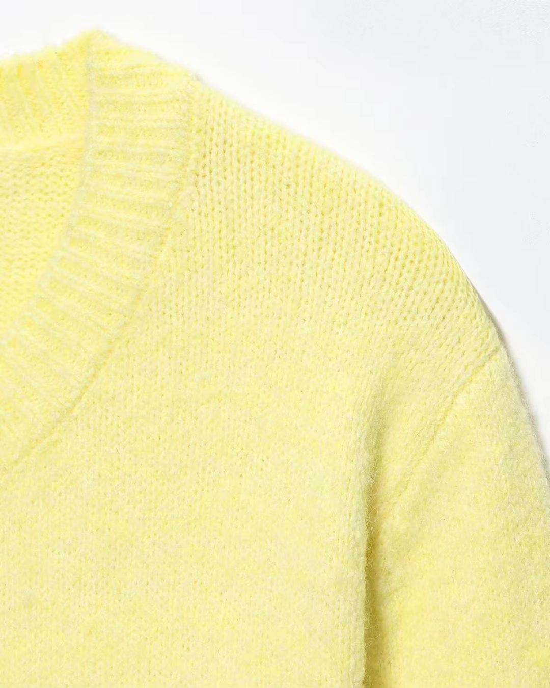 Elegant Geel Gebreid Vest met Lange Mouwen voor Dames