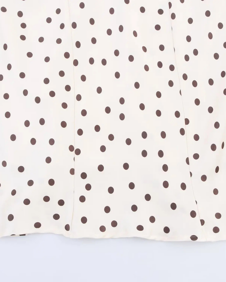 Satijnen Backless Polkadot Jurk met V-hals voor Dames