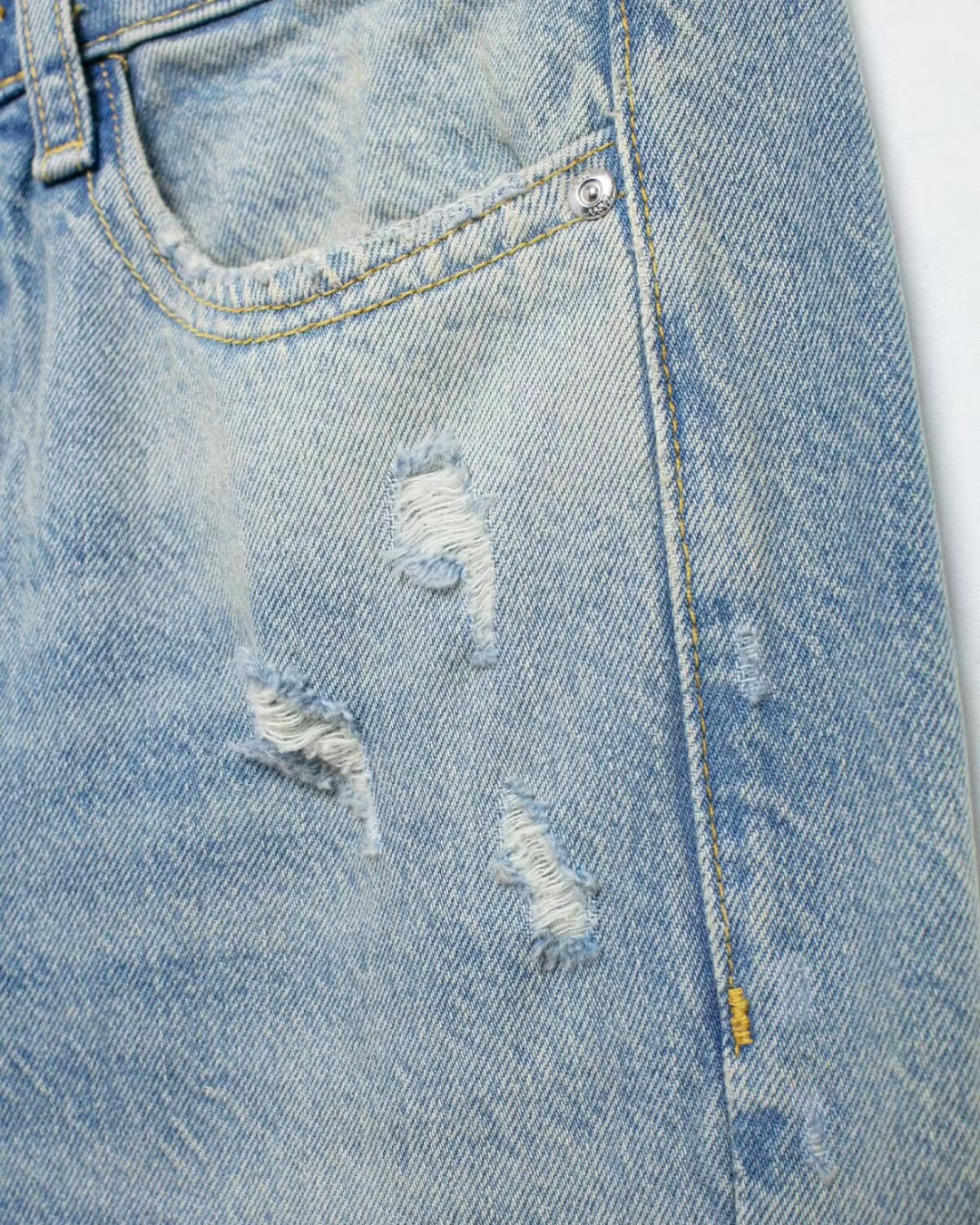 Losse Mid-Rise Jeans met Gescheurde Details voor Dames