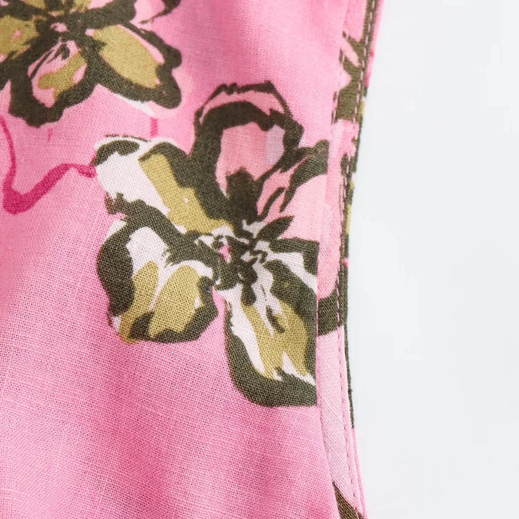 Vintage Mouwloze Rechte Zomerjurk met O-Hals voor Dames