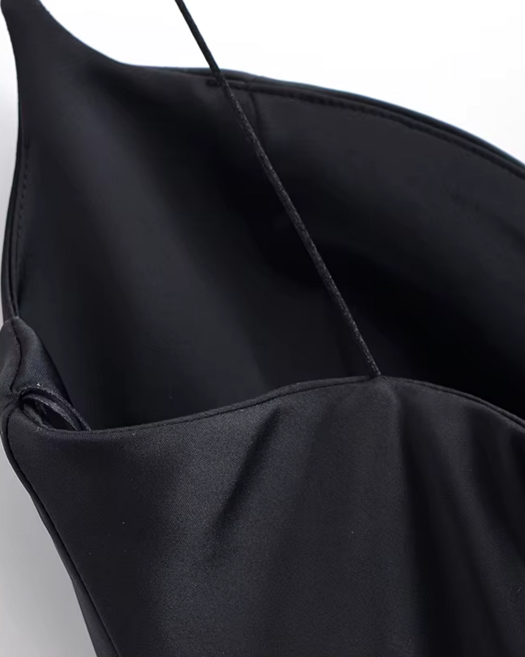 Zwarte Satijnen Jarretel Jurk voor Dames