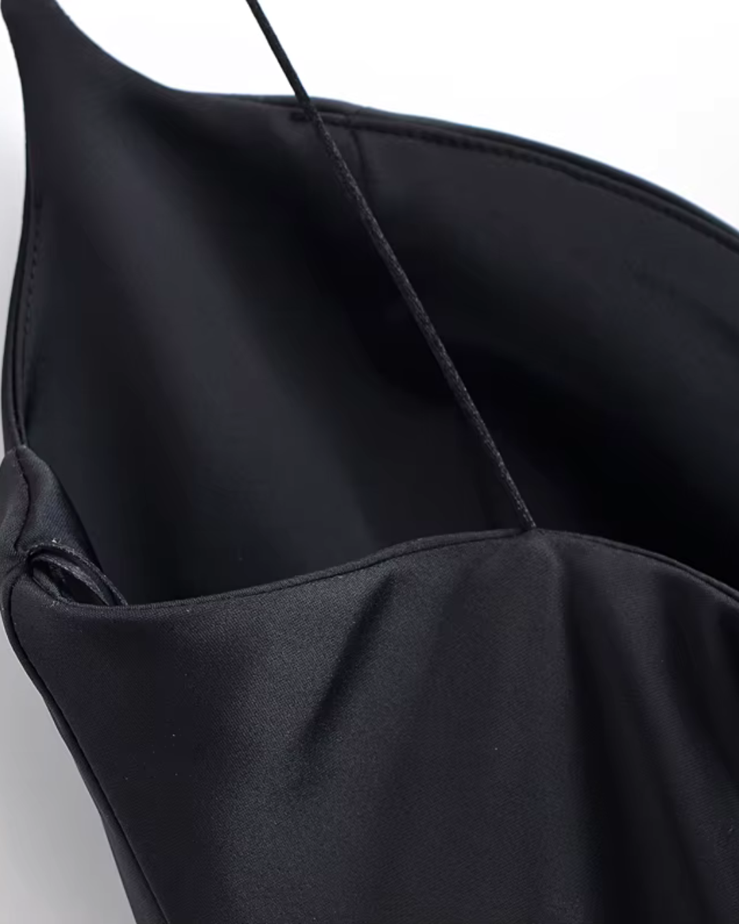 Zwarte Satijnen Jarretel Jurk voor Dames