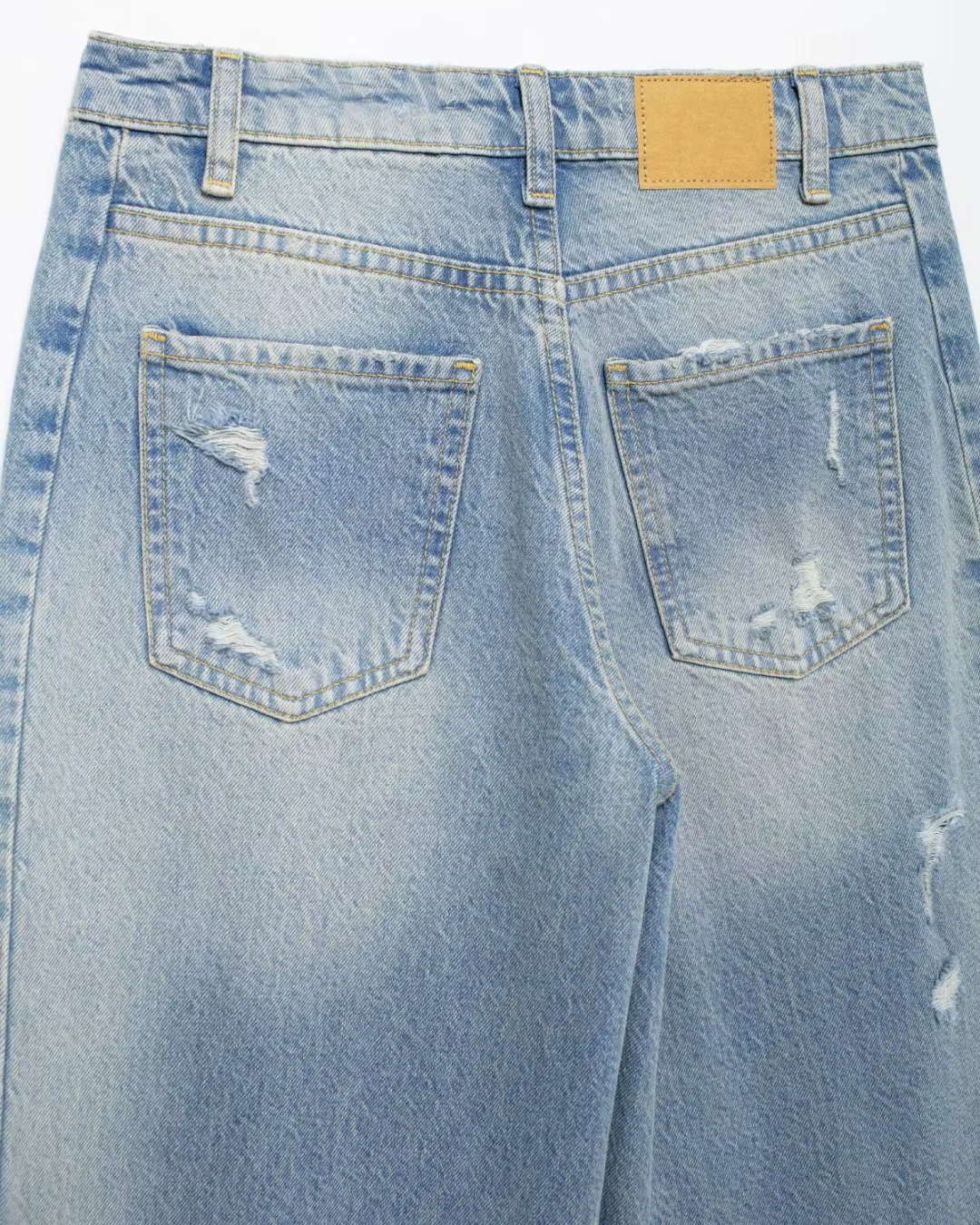 Losse Mid-Rise Jeans met Gescheurde Details voor Dames