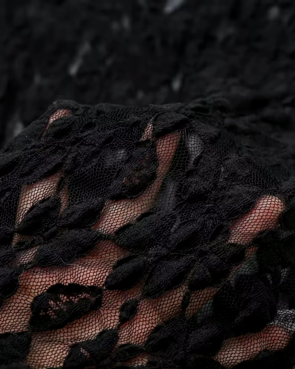 Gebloemde Zwarte Kanten Top en Broek Set voor Dames