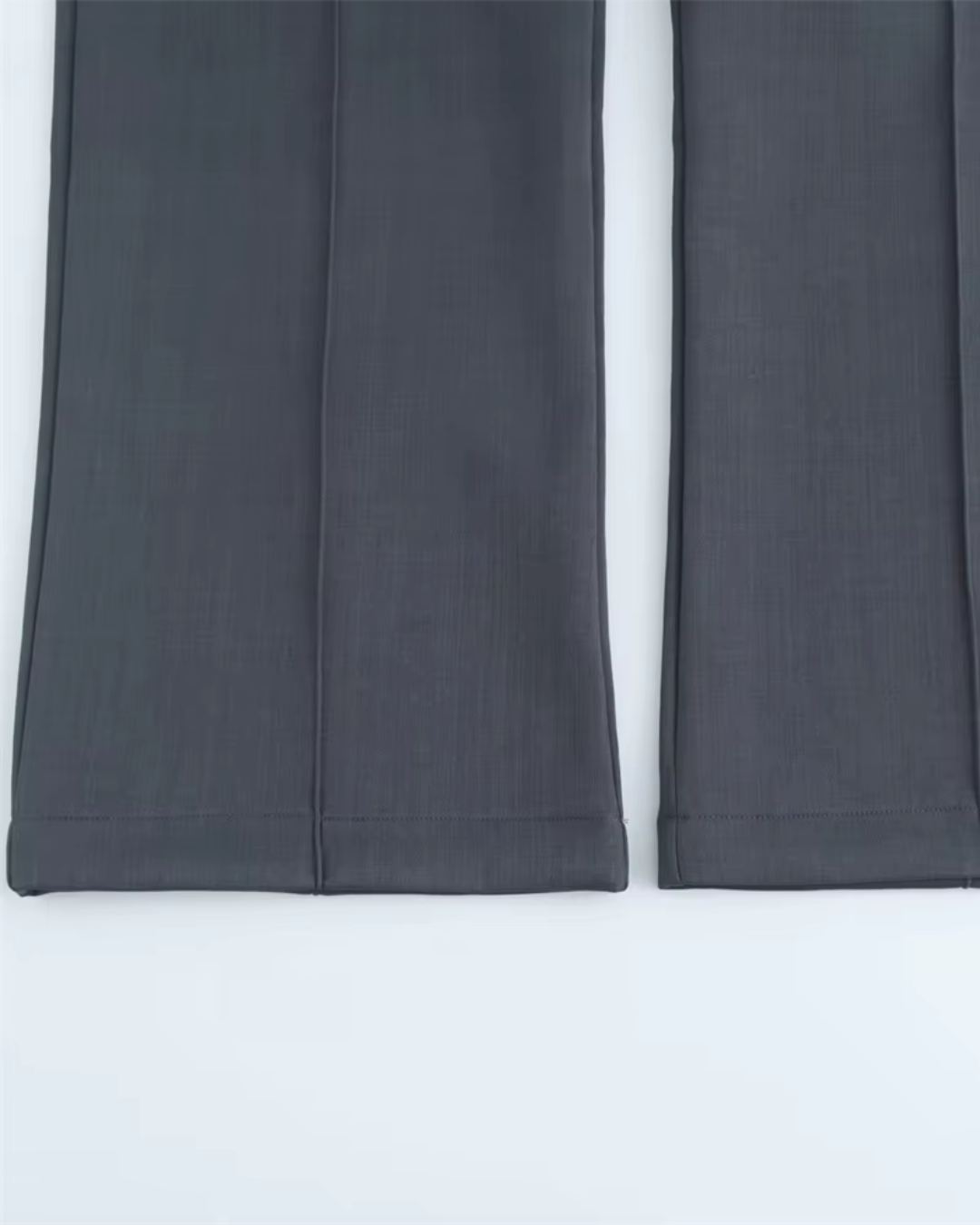 Hoge Taille Grijze Rechte Pijpen Broek voor Dames