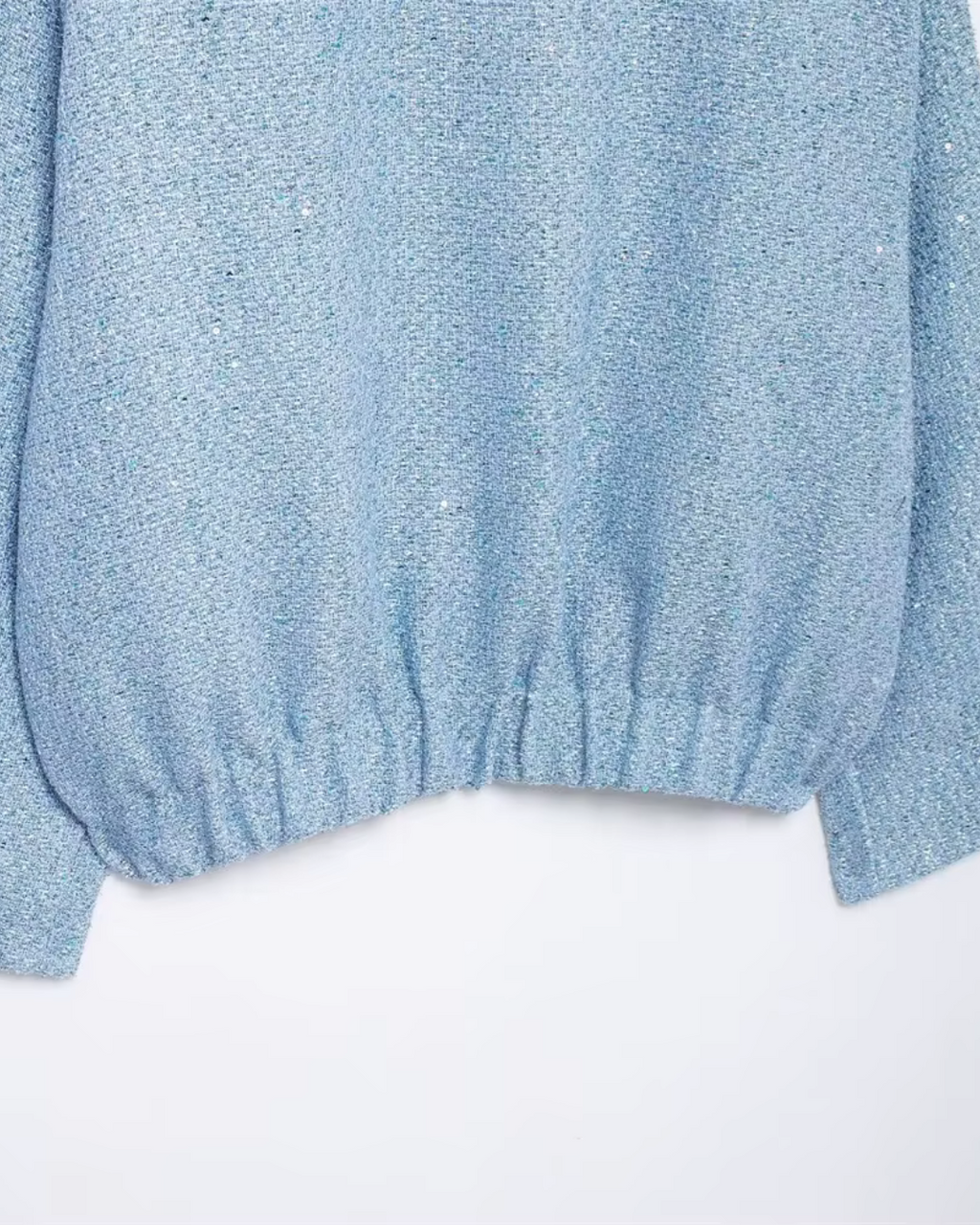 Wollen Damesjas met Lovertjes en Zakdecoratie