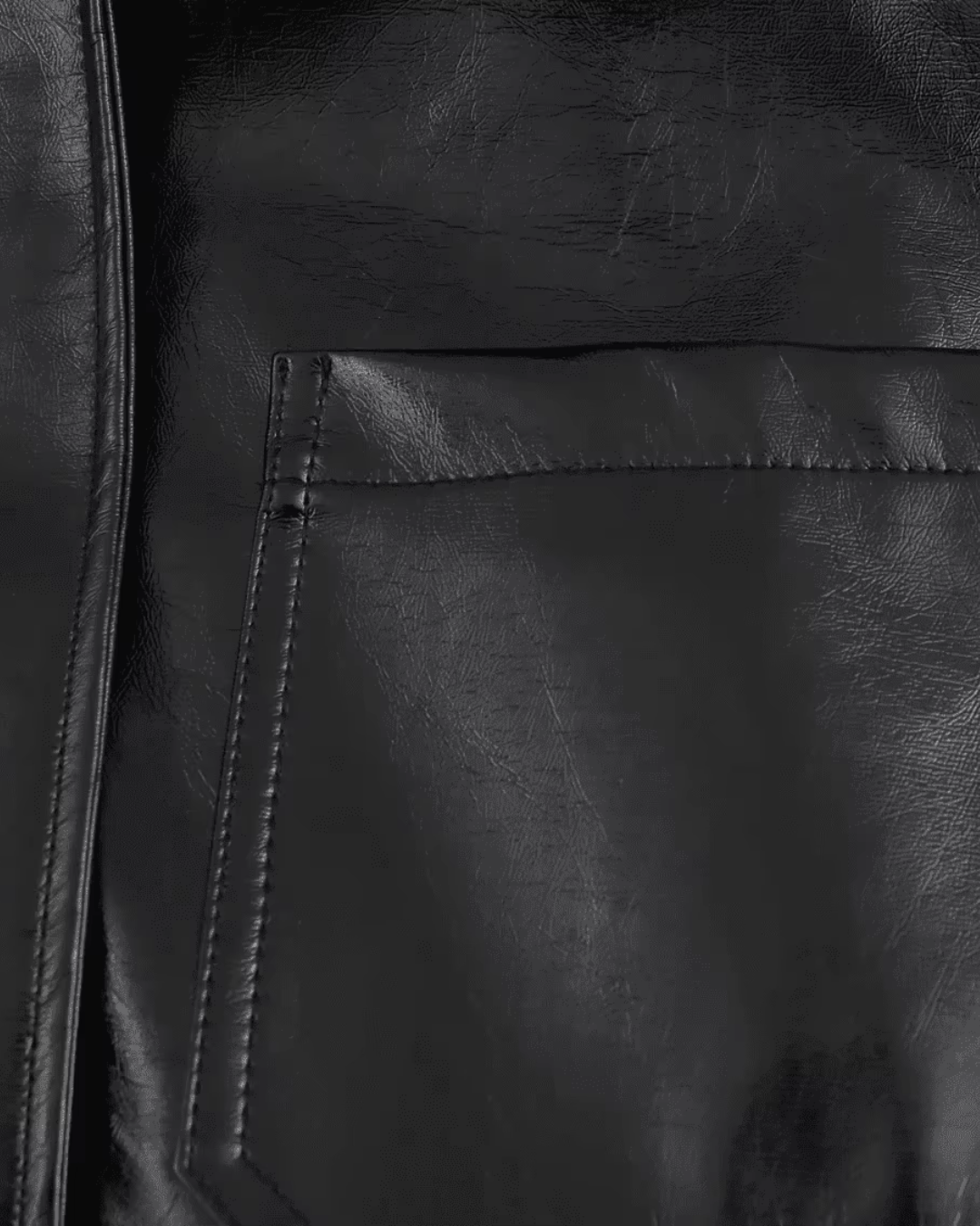 Stijlvolle Zwarte Diervriendelijke Leren Jas voor Dames