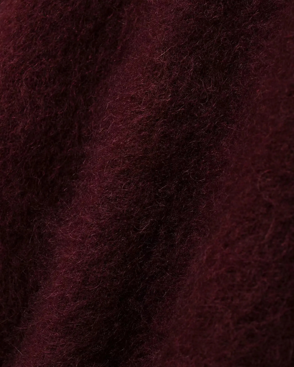 Bordeaux Rode Warme Losse Fuzzy Trui voor Dames