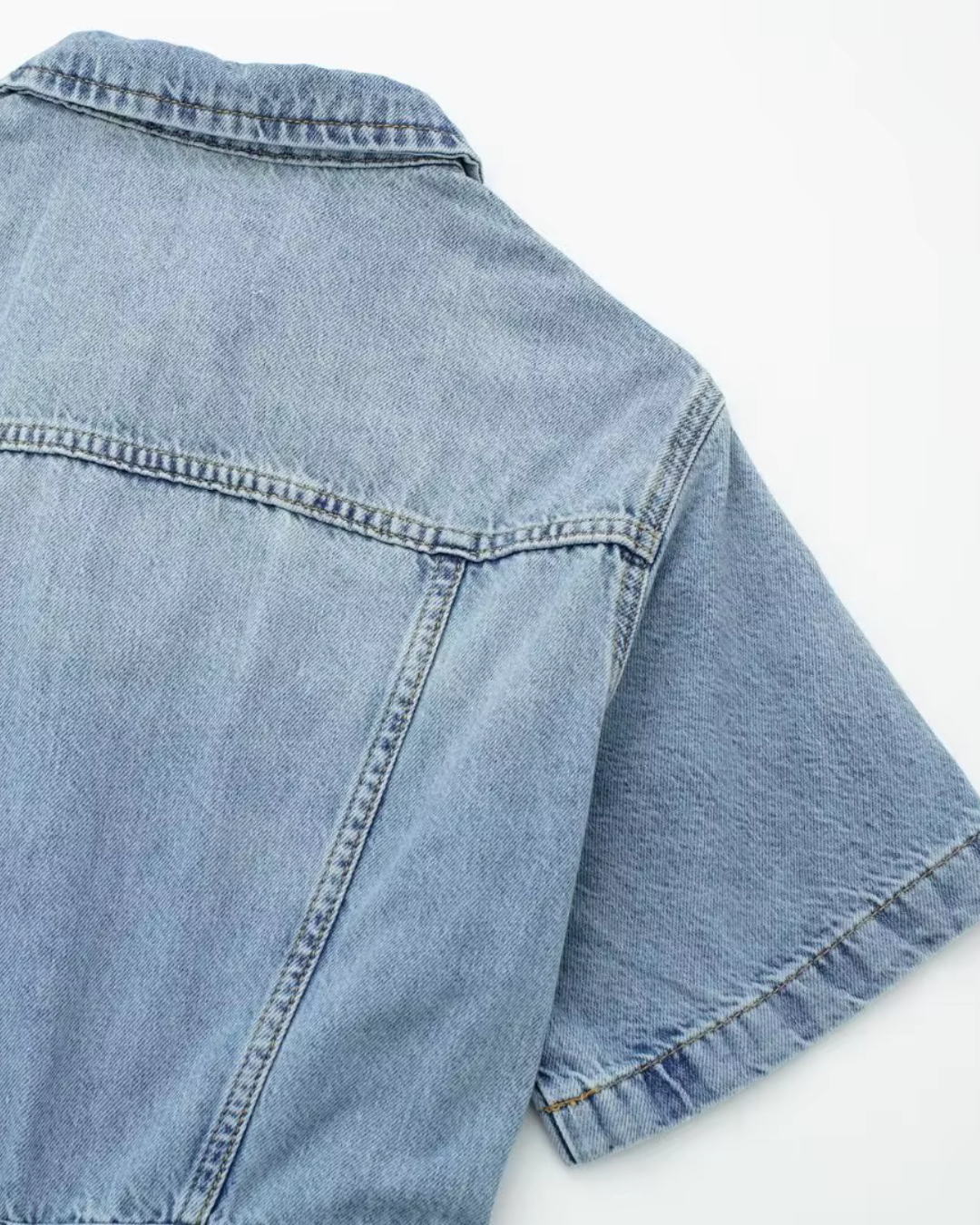 Vintage Blauwe Denim Jumpsuit met Ritssluiting voor Dames