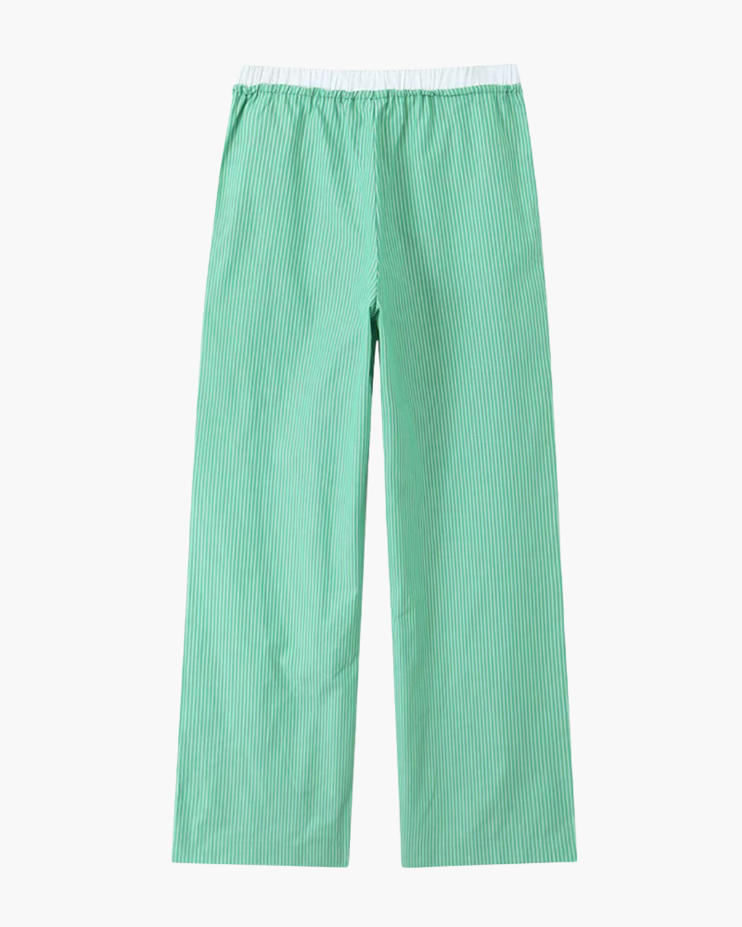 Gestreepte Poplin Shirt en Broek Set voor Dames