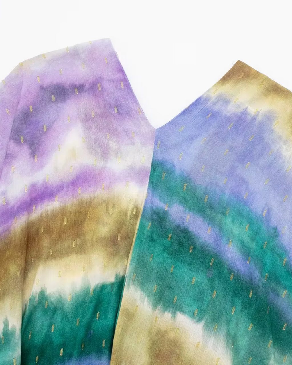 Chiffon Midi Jurk met V-Hals en Batwing Mouwen voor Dames