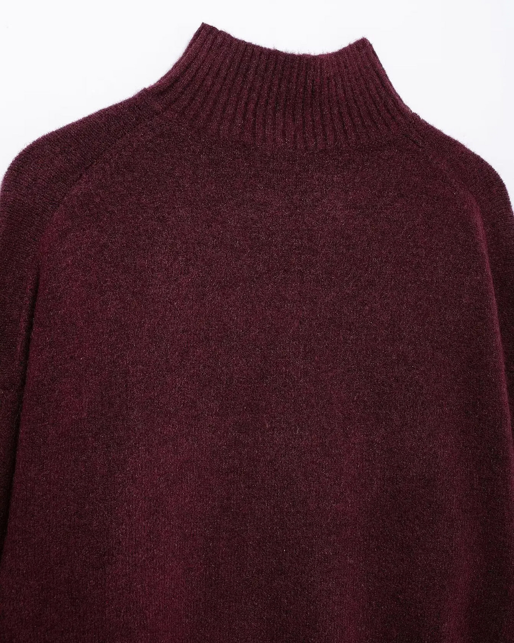 Vintage Bordeaux Gebreide Trui met Lange Mouwen voor Dames