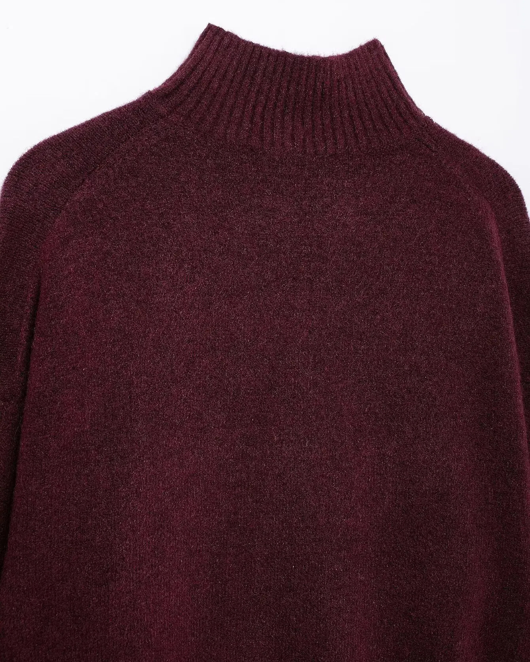 Vintage Bordeaux Gebreide Trui met Lange Mouwen voor Dames