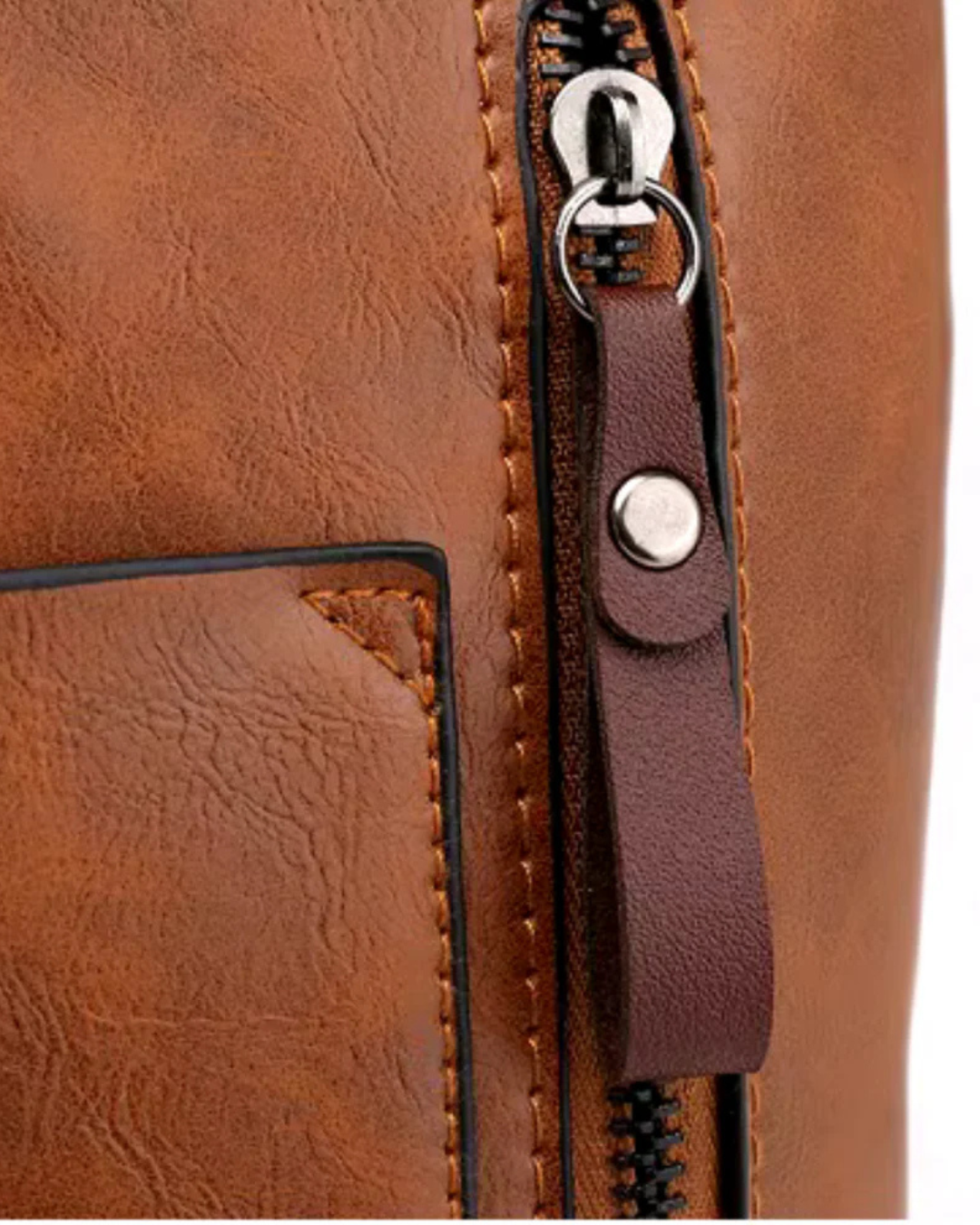 Vintage Schoudertas Ruime PU-Leren Tote met Meerdere Vakken