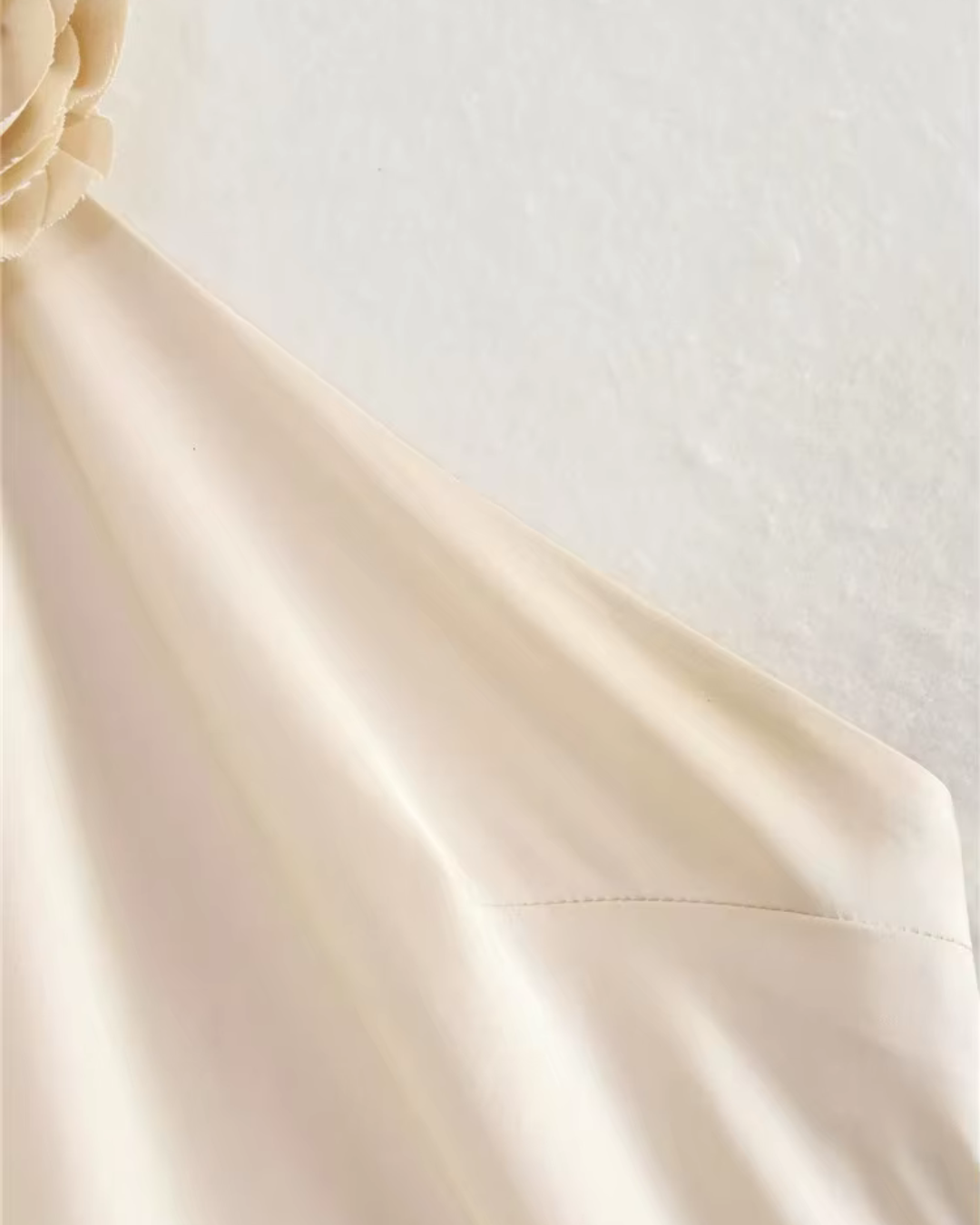 Beige Satijnen Lange Maxi Jurk voor Dames