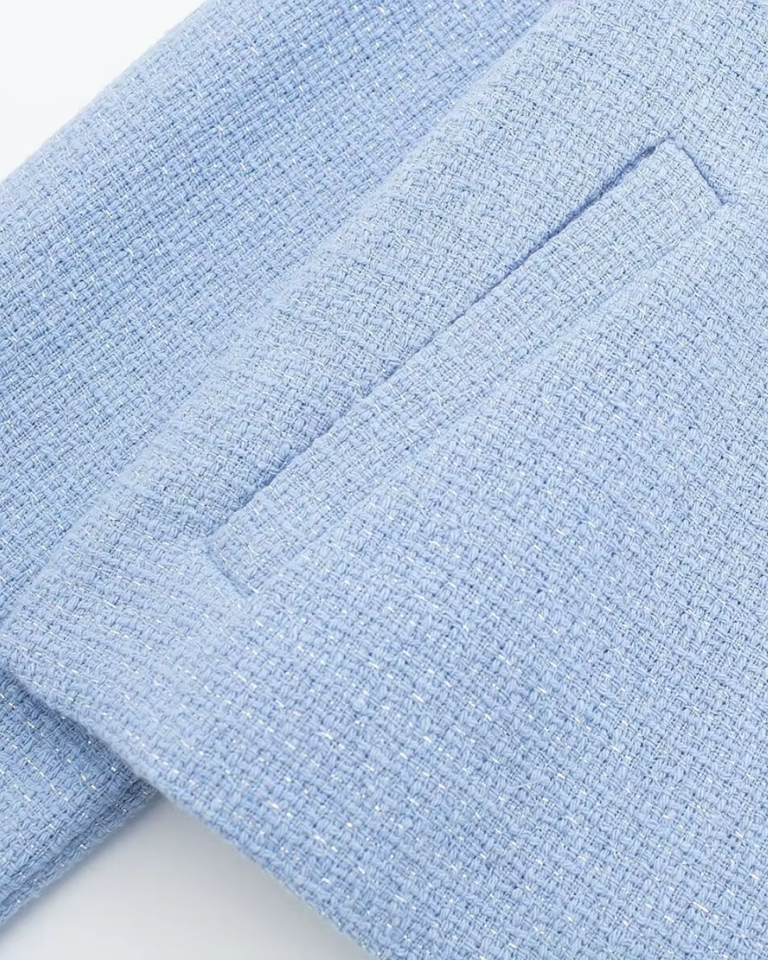 Chique Korte Jas met Rits en Zakken in Blauw voor Dames