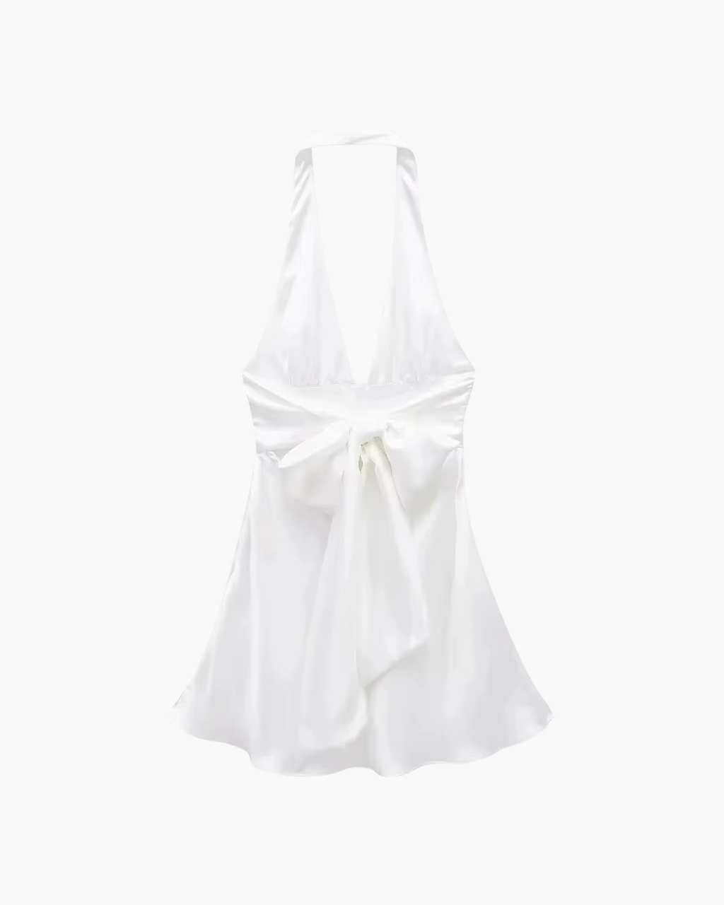 Satijnen Halter Mini-Jurk met Rugstrik voor Dames