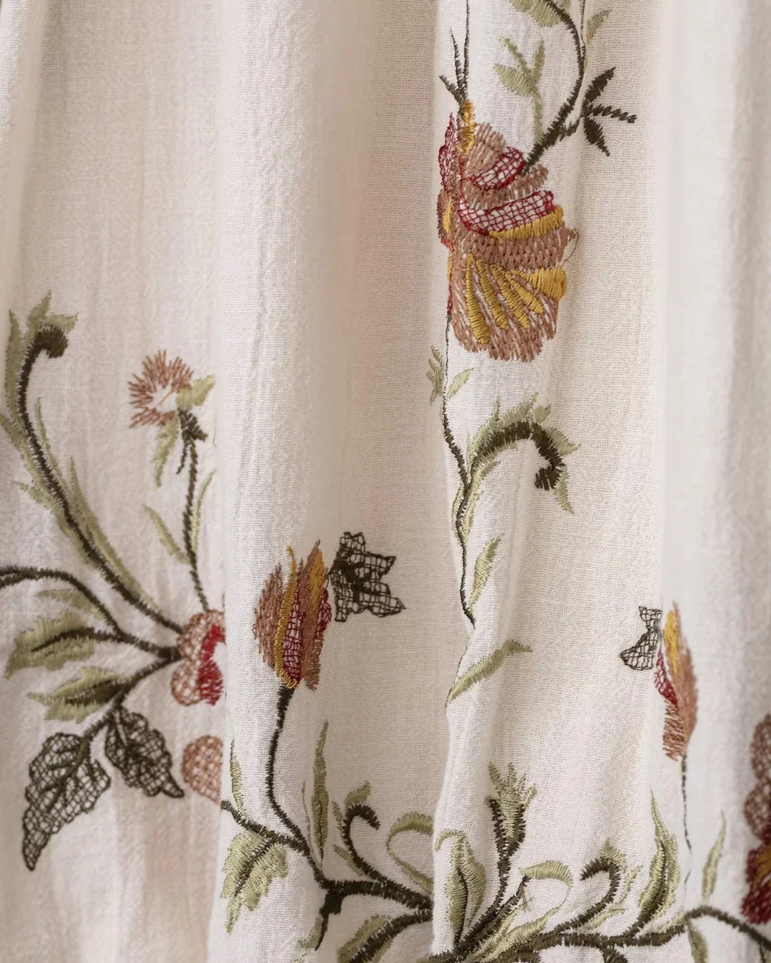 Losse Bohemian Zomerjurk met Bloemenborduursel voor Dames