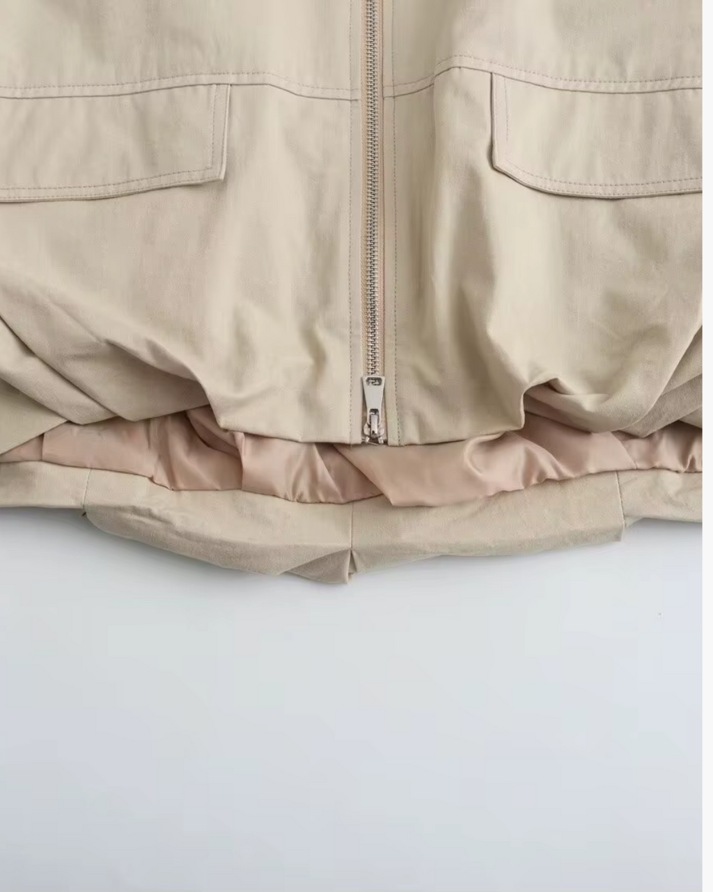 Beige Bomberjack in Koreaanse Stijl voor Dames