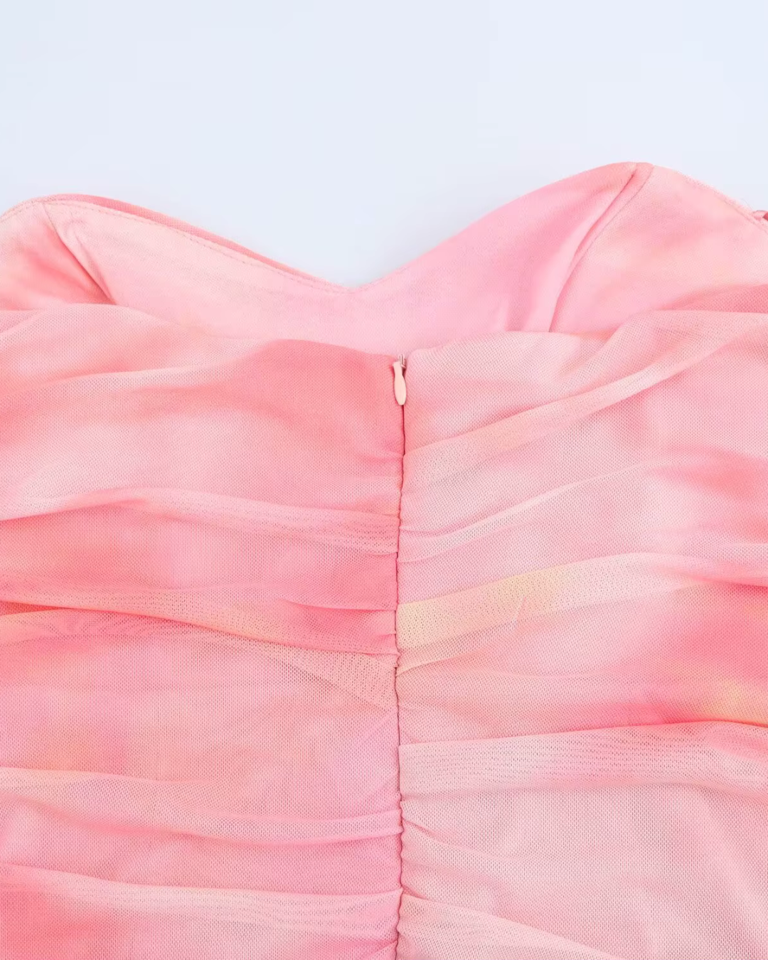 Strapless Geplooide Jurk met Splitzoom en Open Rug voor Dames