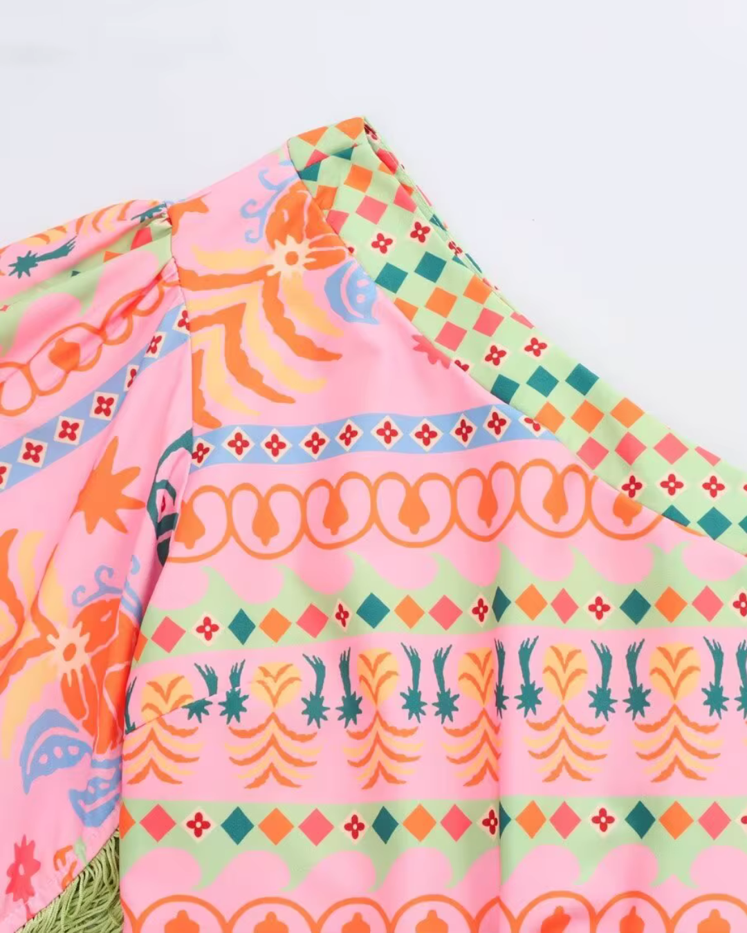 Elegante Zomerjurk met Hellende Schouder en Kwastjes voor Dames